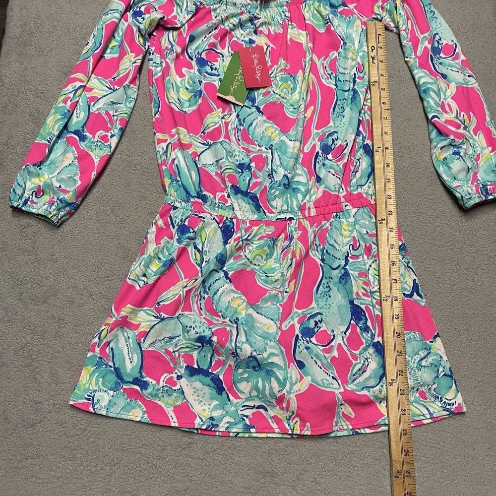 Lilly Pulitzer Lana Skort Romper XS Raz Berry Lobsters In Love NEW - Picture 7 of 9